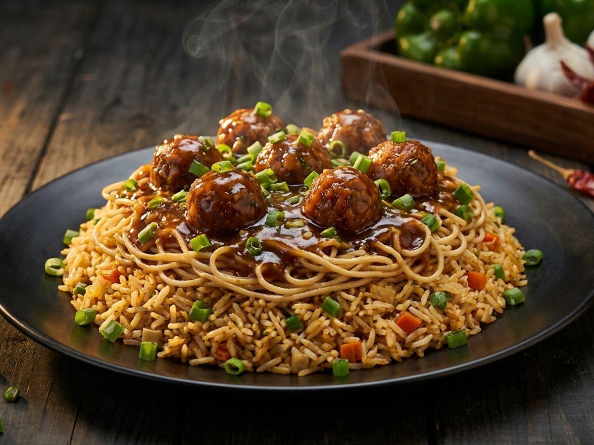 Triple Rice Manchurian — pure veg Rice